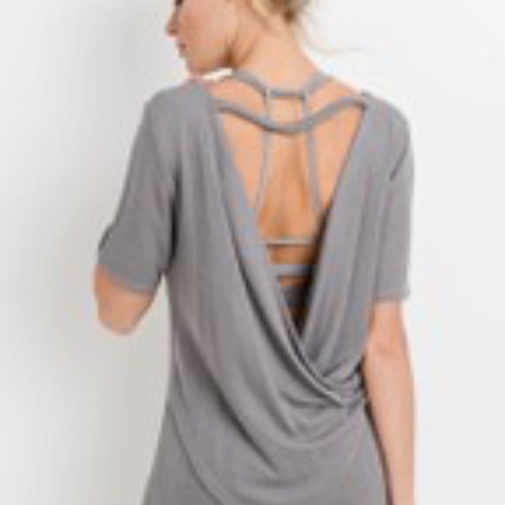 Crossback Cutout Overlay Knit Blouse - Picture 2 of 4